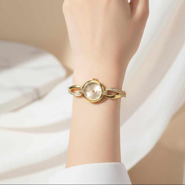RTJ-181 Elegant Zircon Korean Watch –Black&Golden