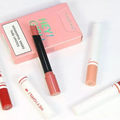 4-in-1 Trending Lipstick Set – Cigarette-Shaped Matte Lipsticks, Long-Lasting, Easy to Apply, Non-Sticky & Fade-Resistant Lip Gloss for Makeup Lovers