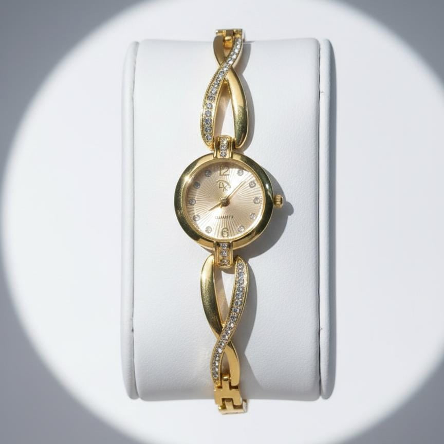 RTJ-181 Elegant Zircon Korean Watch –Black&Golden