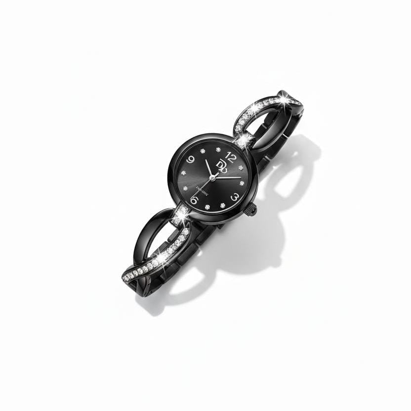 RTJ-181 Elegant Zircon Korean Watch –Black&Golden