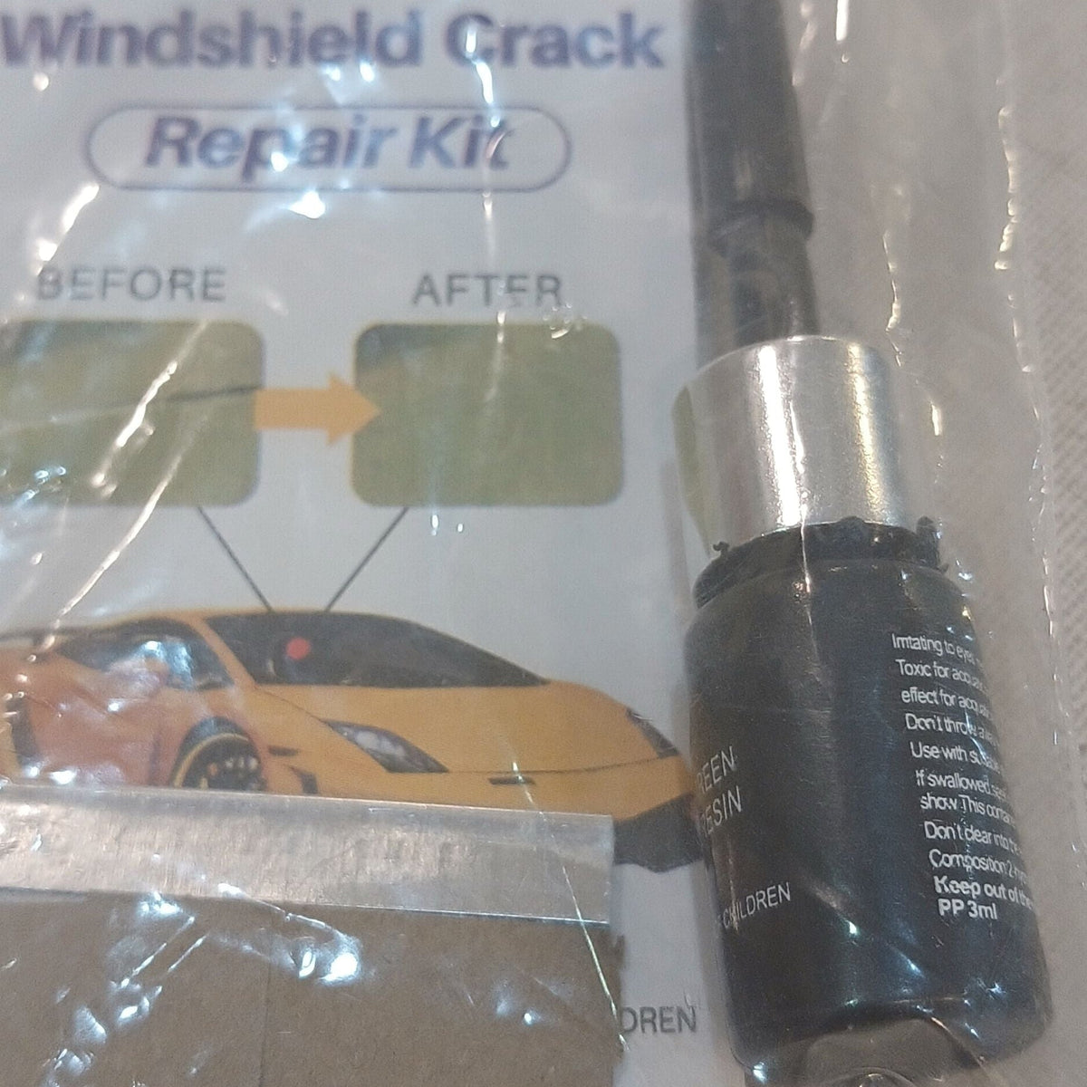 Windshield Crack Repair Kit Pack Of 2 Easy To Use Durable Reliable Practical Choice For Fixing Minor Cracks And Chips At Home