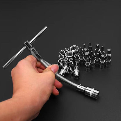 46 Pcs Socket Wrench Tool Set with Storage Case Perfect for Mechanical, Automotive, And DIY Home Repair Tasks