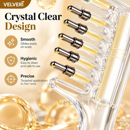 3-in-1 Hair Oil Applicator Comb | Refillable Oil Dispenser + Scalp Massager | Premium Hair Care Brush